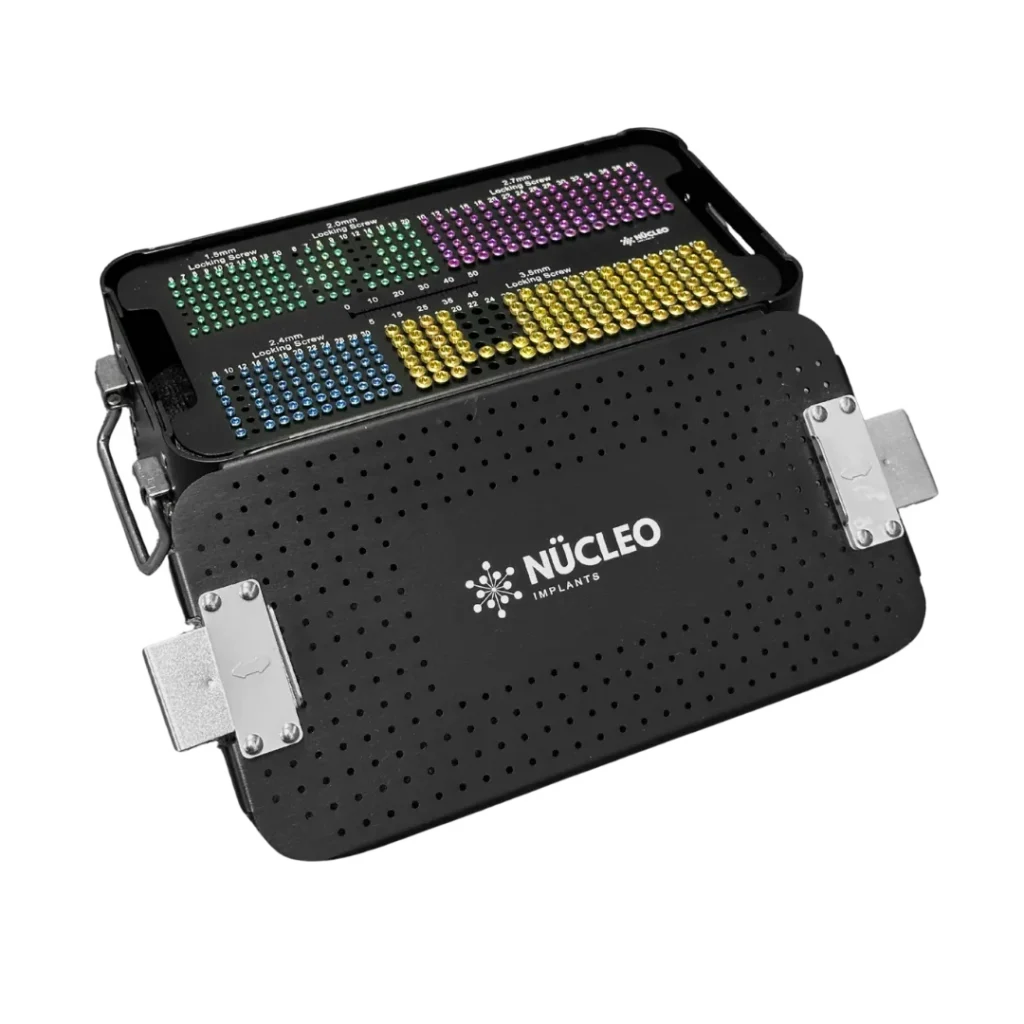 caja de tornillo para placas de implantología veterinaria para perros y gatos